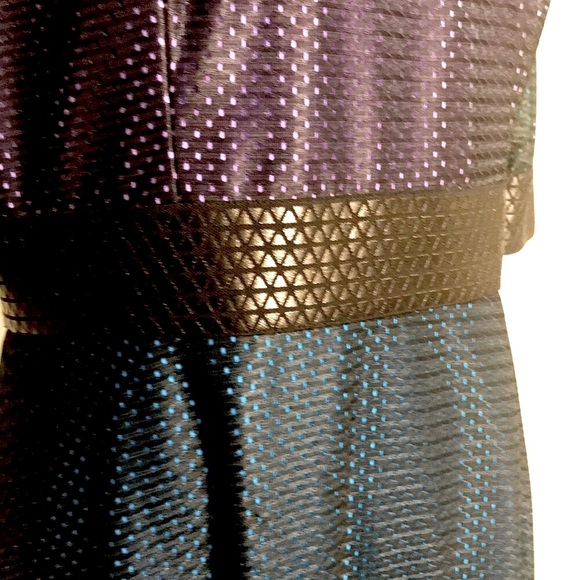 Beverly Mehl Women’s Black, Green, Purple & Blue Fit & Flare Midi Dress Size M - Picture 4 of 9